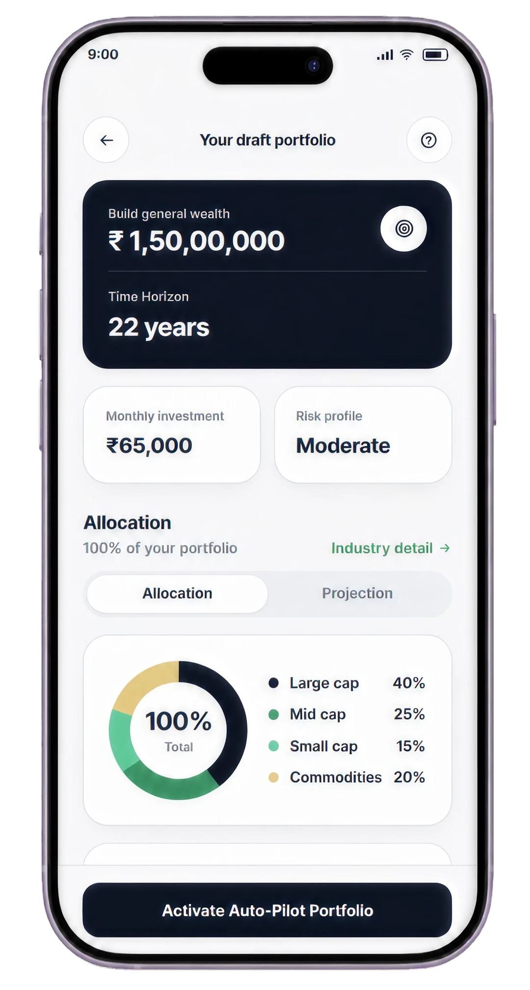 Singari draft portfolio interface